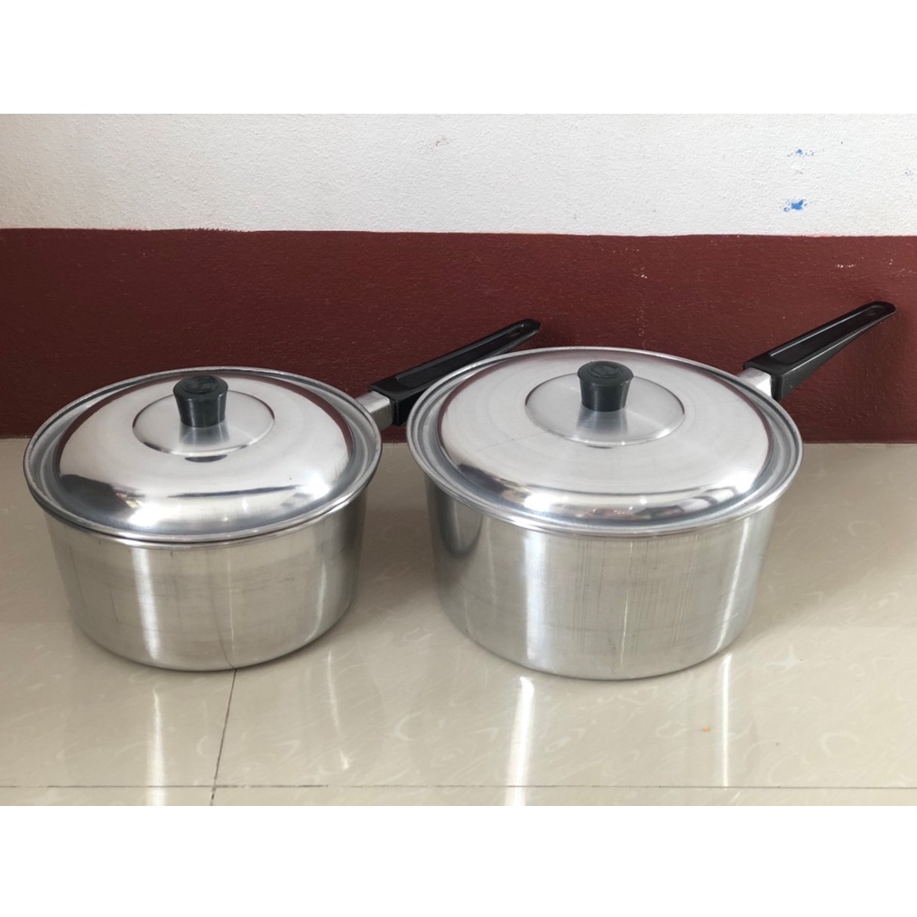 หม้อโจ๊ก หม้อด้ามอลูมิเนียม หม้อด้าม (อลูมิเนียม) (แบบหนา) ขนาด18/20 ซม.(ตราหงษ์ทอง/ม้า)