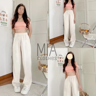 ✨🧸พร้อมส่ง!! 12สีกางเกงลูกฟูกขากระบอกฟรีไซส์🧸✨[A01]