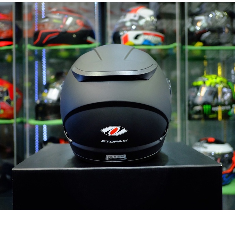 Real รุ่น Storm Force Black Matt หมวกกันน็อคสีดำ ยกคางได้ - รูปที่ 4