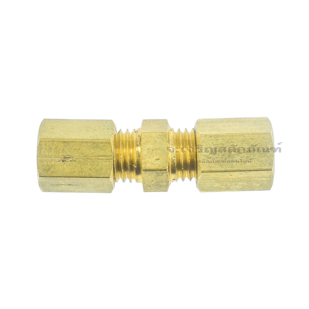 ข้อต่อตรงตาไก่ทองเหลือง (เสียบสาย x เสียบสาย) ขนาด 4 6 8 10 12 14 16 18 Brass, Ferrule Compression F