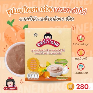 Organeh ซุปแอปริคอท กล้วย แครอท ตับไก่ ผสมควินัวและข้าวกล้อง 3 ชนิด Apricot Soup with Chicken Liver mixed with Quinoa Ca