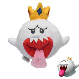 17cm Super Mario King Boo Plush Toy Talk Shy Crown Phantom Funny  Stuffed Doll