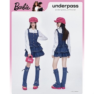 UNDERPASS BARBIE SHEBLEEDSUS เดรสสายเดี่ยวยีนส์กระโปรเสื้อเชิ้ตบาร์บี้กับปอกขา พร้อมส่ง 3 ชิ้น