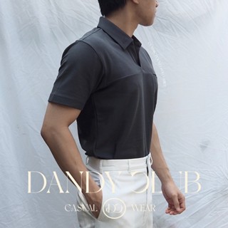 เสื้อโปโลแขนสั้น Dandy Pocket Polo Tee (Ash Grey) สีเทา คอวี สำหรับผู้ชาย