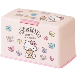 กล่องเก็บหน้ากากอนามัย ลาย Hello Kitty สีชมพู ขนาด 21.8 x 13 x 11.8 ซม. ใส่หน้ากากแบบแนวนอนได้ 60 แผ่น