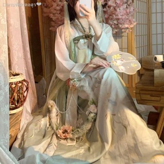 เตรียมการจัดส่ง◘✴Flower Blossom Pinellia Original Hanfu Women [Xi Jin] Tang-made กระโปรงยาวหน้าอกพิมพ์กะหล่ำปลีทุกวันฤดู