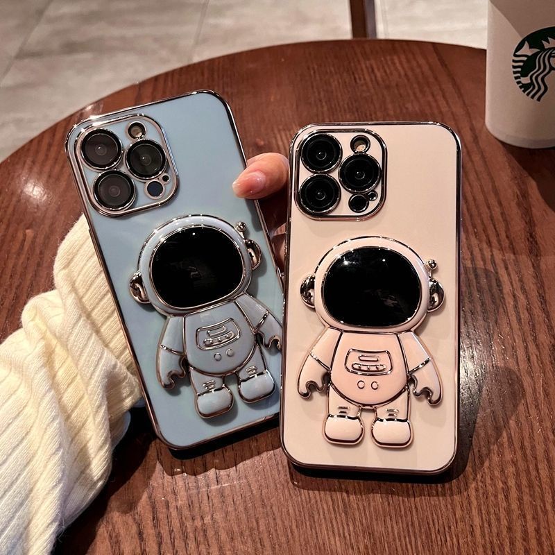 เคสโทรศัพท์ Apple เคสโทรศัพท์ iPhone 11 11 Pro 11 Pro Max 12 12 Pro 12 Pro Max เคสโทรศัพท์นักบินอวกาศขาตั้งพับไฟฟ้า