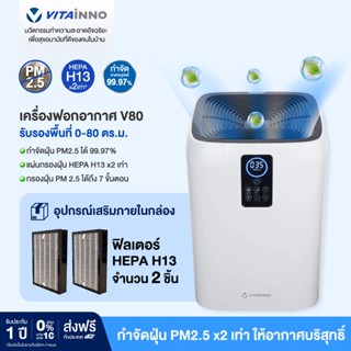 Vitainno เครื่องฟอกอากาศ รุ่น Vita-Health V80 สำหรับพื้นที่ 80 ตร.ม. กรอง PM2.5 ดักฝุ่นสารก่อภูมิแพ้ ละอองขนสัตว์