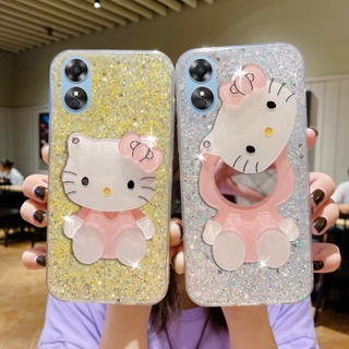 พร้อมส่ง ใหม่ เคสโทรศัพท์มือถือแบบใส กันกระแทก ลายคิตตี้ พร้อมกระจกแต่งหน้า สําหรับ OPPO A58 NFC OPPO A78 NFC 4G 5G 2023 A58 OPPOA78