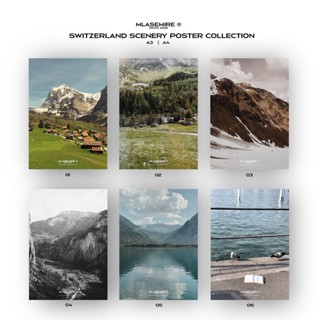 Switzerland Scenery Collection Poster โปสเตอร์ตกแต่งห้อง ตกแต่งโต๊ะ (A4/A3)