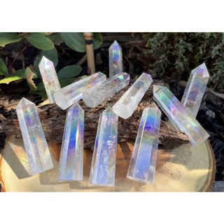 A+ Grade Aura Clear Quartz Point Tower | Obelisk | Crystal Wand | Healing Stone | Protection | Energy | Free Gift Luxury