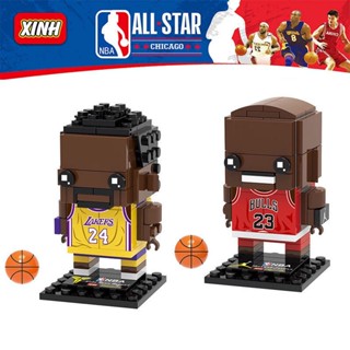 บล็อกตัวต่อปริศนา NBA Planet Series Kobe Square Head Boy Jordan Big Head Boy ของเล่นสําหรับเด็กผู้ชาย