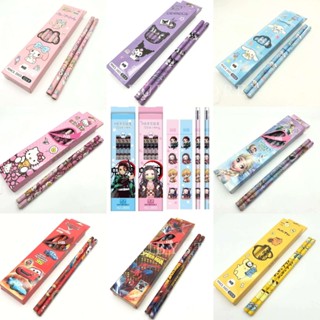 พร้อมส่ง💕 ดินสอไม้ HB (12 แท่ง) ลายการ์ตูน เครื่องเขียน Pencil | Bluerubystore