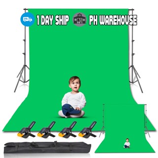 200 x 200CM Photography Background Support System Kit Stand Tripod With 1 Studio Backdrop &amp; 4 Clips