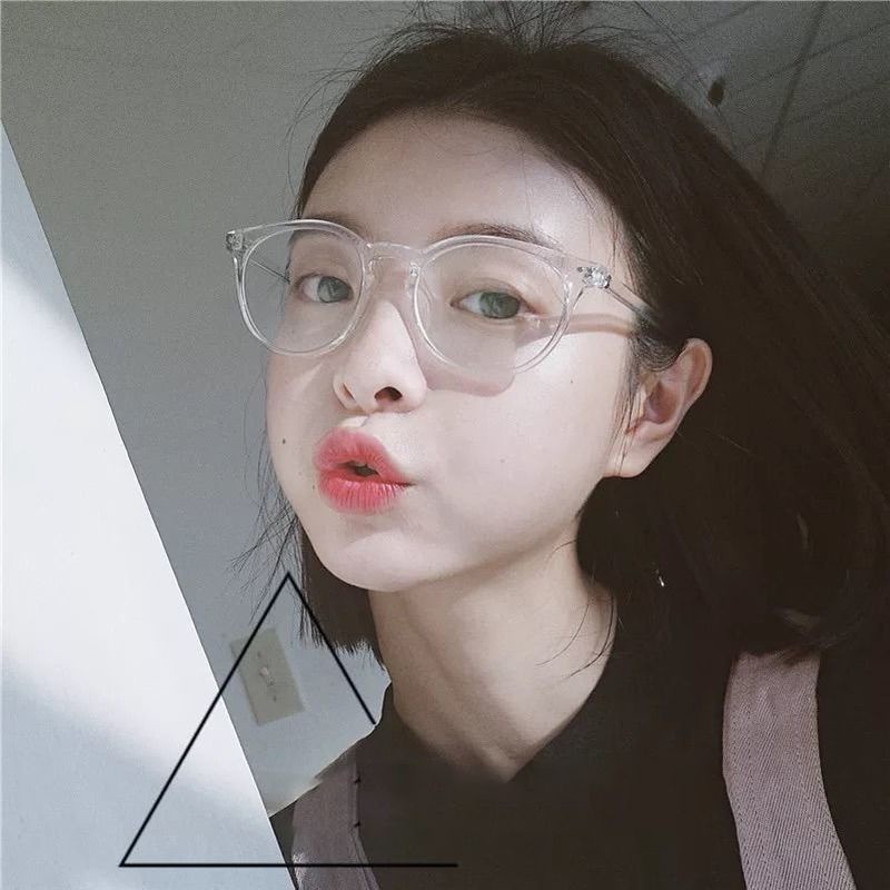 Roselife ย้อนยุคแสงสีฟ้า Unisex ปิดกั้นกรอบกลมสีดําแว่นตาเลนส์ใสแว่นตาสําหรับผู้หญิงสาวแว่นตาใส