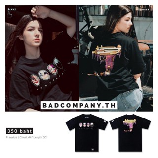 เสื้อยืดใหม่ Badcompany:เสื้อยืดสกรีนลาย "N-uzi" สตรีทแฟชั่น