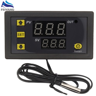 เทอร์โมสตัทควบคุมอุณหภูมิดิจิทัล LCD W3230 DC 12V 24V 20A AC 110V-220V 10A