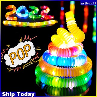 Arthur  Led Luminous Telescopic Tube With Lights Stress Relief Toy Glowing Bellows Kids Gifts