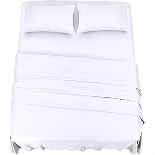 Utopia : UTPUB0262* ชุดผ้าปูที่นอน  Bedding Bed Sheet Set - 4 Piece King Size, White