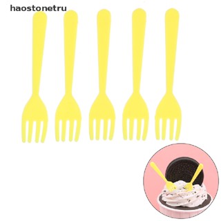 Ost ส้อมจิ้มผลไม้ สีเหลือง สําหรับตกแต่งเค้ก ขนมหวาน 5 ชิ้น