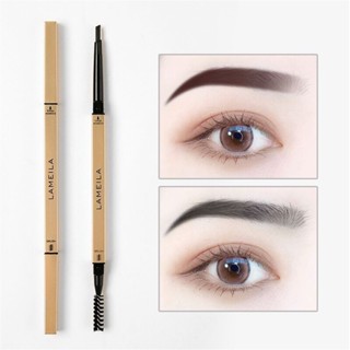 LAMEILA 1PC Double-ended Natural Eyebrow Pencil With Brush Long-lasting Ultra-fine 3D Non-smudge Small Gold Bar Eyebrow Makeup Women Comestic