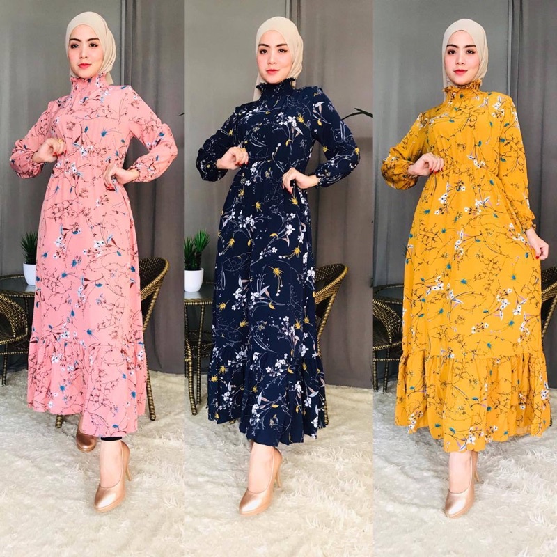 Dress WAWA ZAINAL/DRESS LETS CANTIK/LONG DRESS WOMEN/DRESS MUSLIMAH STOK