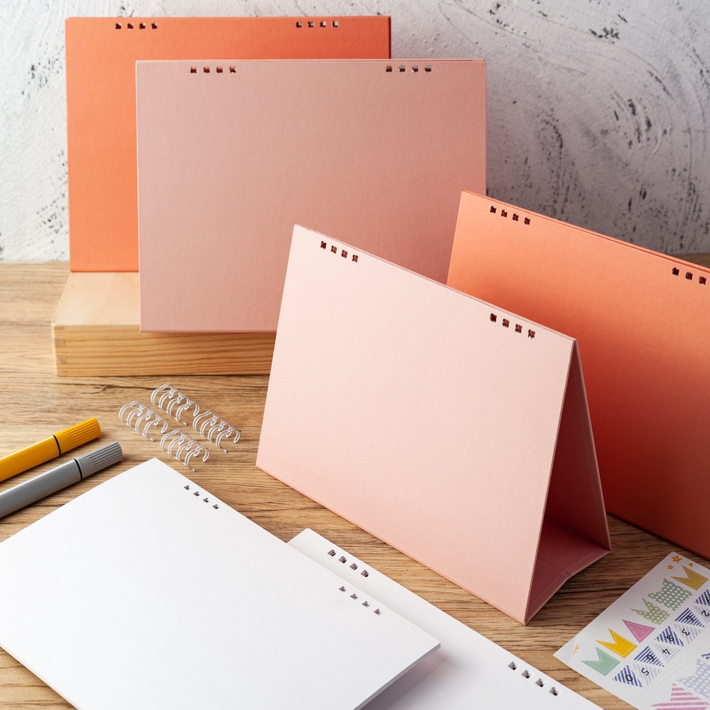 ⭐ DIYฐานปฏิทิน ( ฐาน+กระดาษ 10 แผ่น) ⭐ ฐานแนวนอน/แนวตั้ง (4x6/8x6/9x7) สีพาสเทล พร้อมห่วงกระดูกงู