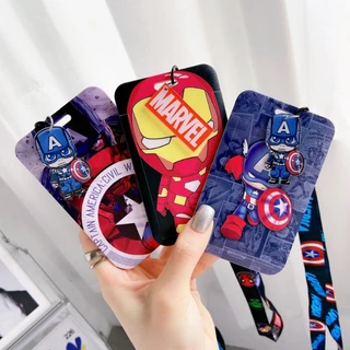 ใหม่ Marvel Superhero Multifunctional Halter ผู้ถือบัตร Long Rope ป้ายชื่อผู้ถือบัตร ID ผู้ถือบัตรที่สะดวก ประจำตัวประชาชน ธนาคาร รถบัส ควบคุมการเข้าถึง ถือนักเรียน ทำงาน