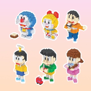 Mini 3D Assembly Model ของเล่นที่มีตัวการ์ตูน Doraemon, Nobita, Chaien, Xuka, Xeko, Doremi
