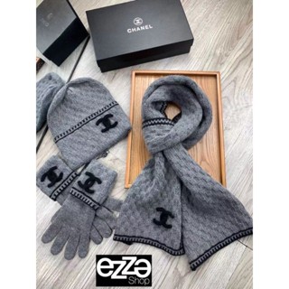 ผ้าพันคอชาแนล​หมวกถุงมือส่งฟรีมีของแถม
