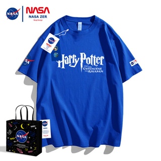 พร้อมส่ง เสื้อยืดแขนสั้น พิมพ์ลายตัวอักษร Co-Branded Harry Potter สไตล์สตรีท เหมาะกับฤดูร้อน สําหรับผู้ชาย และนักเรียน