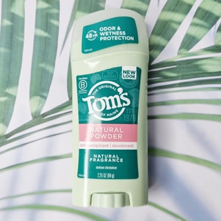 โรลออนสติ๊ก สำหรับผู้หญิง Antiperspirant Deodorant for Women, Natural Powder 64 g (Toms of Maine®)