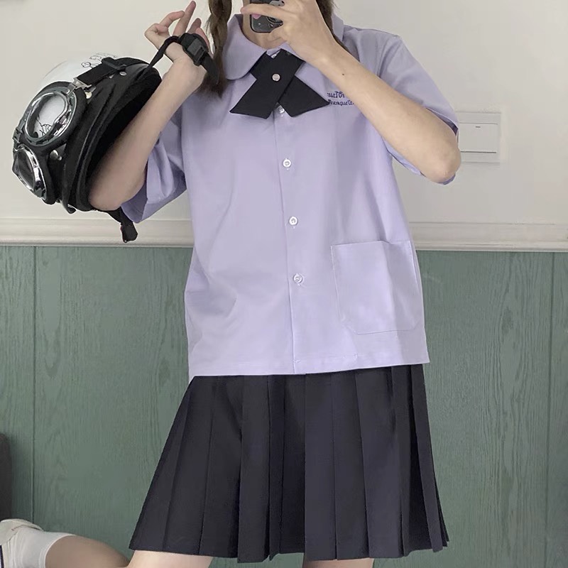 Thai school uniform summer short-sleeved female Thai drama Girl from Nowhere Nanno pleated skirt JK uniform COS clothing #2