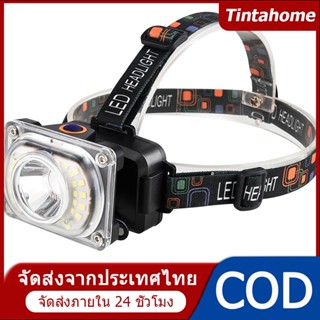 พร้อมส่งจากไทย ไฟฉายคาดศีรษะ Led พลังงานสูง Xpe Cob Bright Lights ไฟฉายเดินป่า ชาร์จไฟได้ กันน้ํา รูปกบ พร้อมเซนเซอร์