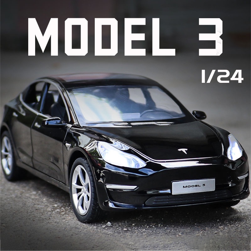 โมเดลรถยนต์อัลลอย สเกล 1:24 Tesla 3 ของเล่น ของขวัญวันเกิด สําหรับเด็กผู้ชาย คู่รัก
