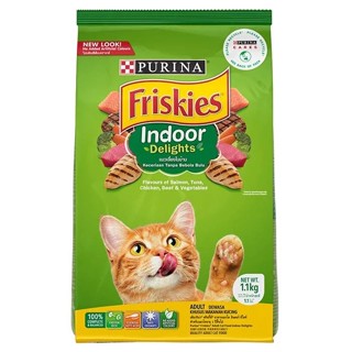 FRISKIES ฟริสกี้ส์ อาหารแมว อินดอร์ ดีไลท์ สำหรับแมวเลี้ยงในบ้าน ขนาด 1.1 กก. (พร้อมส่ง)