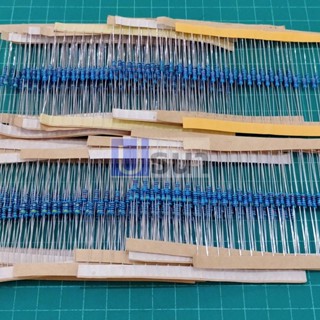 (5 ตัว) ตัวต้านทาน 1/4W ขนาด 0R ถึง 91R ตัว R รีซิสเตอร์ Resistor ฟิล์มโลหะ Metal Film 1/4W 1% #MF 1/4W