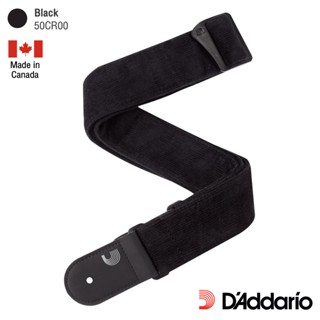 DAddario® Corduroy Woven Guitar Strap สายสะพายกีตาร์ กว้าง 2 นิ้ว ทำจากผ้าลูกฟูก ปลายสายมีโลโก้ DAddario ** Made in Canada **