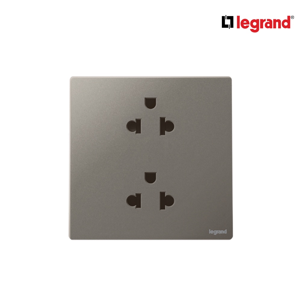 Legrand เต้ารับคู่มีกราวด์ สีเทาดำ 16A | Mallia Senses | Dark Silver | 281104DS | BTiSmart
