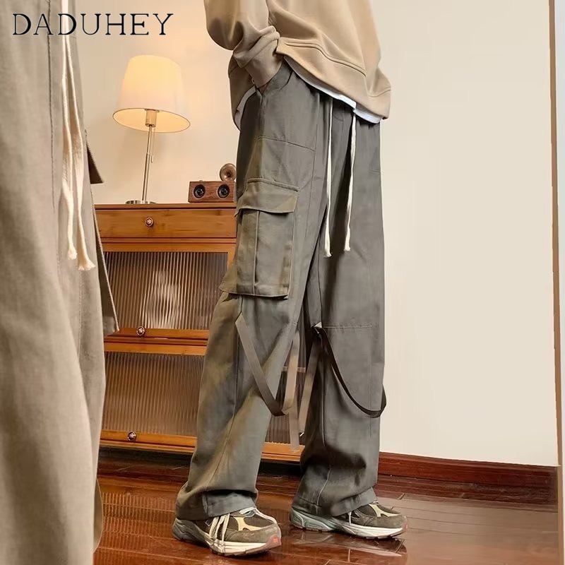 DaDuHey American Style Multi-Pocket Workwear Pants Men's Autumn Hip Hop Retro Trendy Brand Loose Straight Casual Pants #4