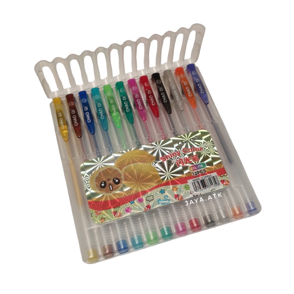12 สี METALLIC GLITTER GEL PEN CQ-718 GLITTER PICTURE PEN