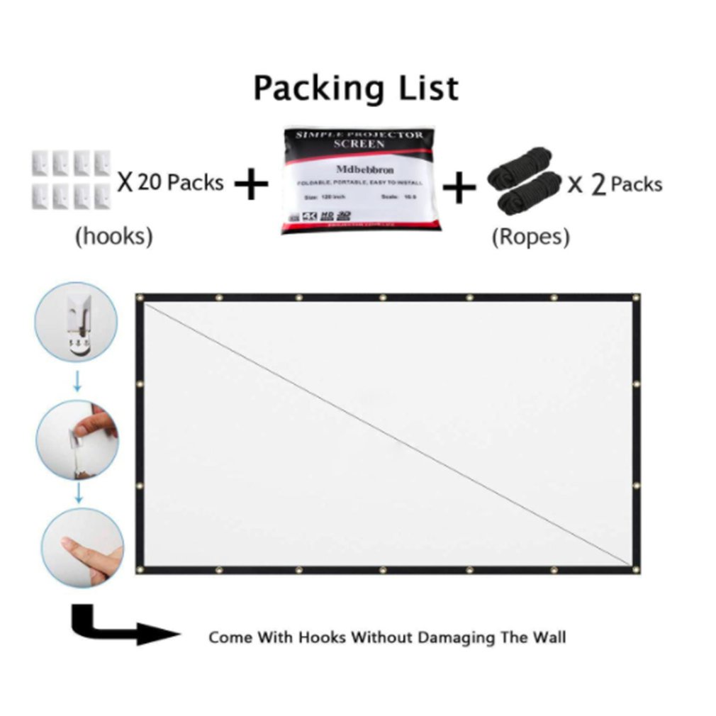 2022NEW Portable Polyester Soft Screen Projector Outdoor Film