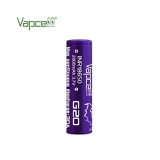 Vapcell INR 18650 G20 2000mAh 3.7V ถ่านเวปเซลม่วง G20 แท้ 1 ก้อน