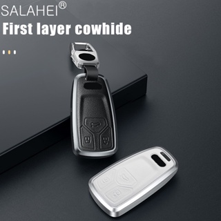 Aluminum Alloy Leather Car Key Fob Case Cover Shell For Audi A4L A4 B9 Q5 Q7 TT TTS TFSI A5 S5 8S 2016 2017 2018 2019 20