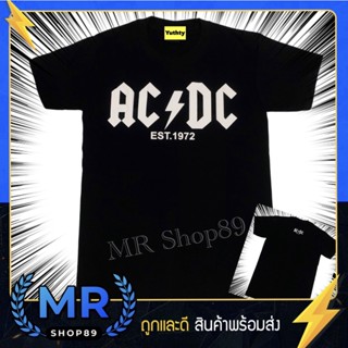 เสื้อวง ACDC สกรีนตัวอักษร เสื้อยืดแฟชั่นวินเทจ90 ไม่มีตะเข็บข้าง ใส่ได้ทั้งชายและหญิง