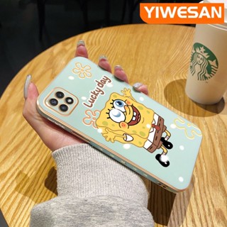 เคสโทรศัพท์มือถือ ป้องกันเลนส์กล้อง กันกระแทก ลายการ์ตูนสพันจ์บ็อบน่ารัก หรูหรา สําหรับ Samsung Galaxy A22 5G A22 M22