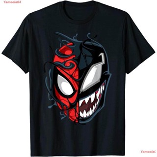 เสื้อยืด【Uniqlooo】Yameela04 Marvel Spider-Man Maximum Venom Spider-Man Big Face T-Shirt เสื้อยืด ผู้ชาย ดพิมพ์ลายดผ้าเด้