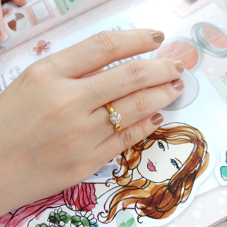 แหวน แหวนเพชรสวิส cz ชุบทอง ลายเดี่ยวหนา ใส่ออกงาน เล่นแสงดีมาก ไม่ลอก ไม่ดำ ใส่อาบน้ำได้ พร้อมส่ง