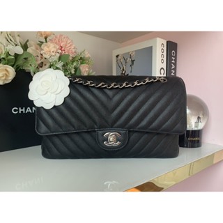 Like new chanel chevron 10" shw caviar (hl25)