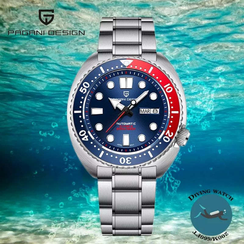 🇹🇭มสต็อกในประเทศไทย🇹🇭 Pagani Design 1696 New Abalone Diving watch | Automatic Seiko NH36 Movement | 